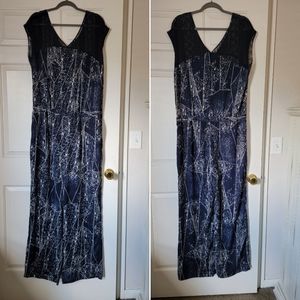 Navy and White Jumpsuit